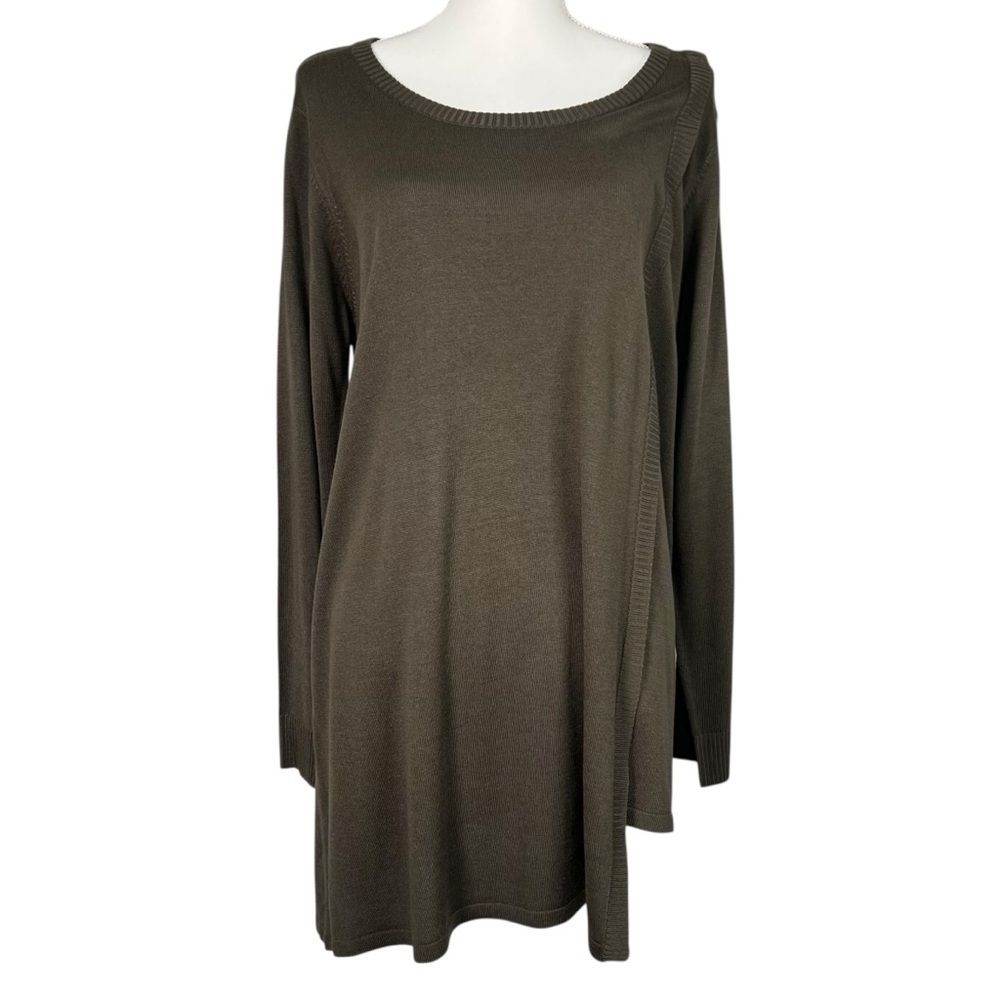 M Rena Asymmetrical Sweater Women’s Olive Green Size Large